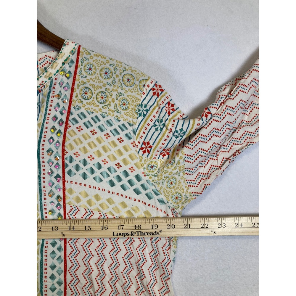 Boho Patchwork Juniper Womens XXL Multicolor Sequ… - image 6